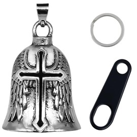 Motorcycle Guardian Bell - Good Luck Keychain & Drive Safe Pendant, Lead-Free Pewter Bike Bell for Men Women, Biker Accessory with Bell Hanger and Key Chain Ring, Ideal Gift for Bikers Riders Pets