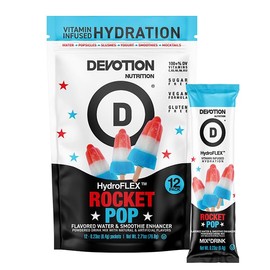 Devotion Nutrition HydroFLEX Water Flavoring Packets – Sugar-Free Hydration with Vitamins & Electrolytes – Dye-Free, Gluten-Free (Rocket Pop) 12-Pack Drink Mix