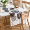 Table Runner Flowers Modern Abstract Table Runner Green Brown Table