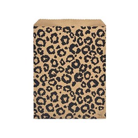 Leopard Print Flat Kraft Paper Merchandise Bags 8.5" x 11" Choose Package Amount (25)