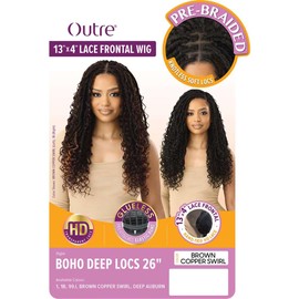 Outre 13x4 Lace Frontal Wig - Boho Deep Locs 26" (OFF BLACK 1B)