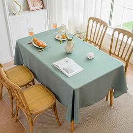 Softalker Rectangle Weaved Texture Pattern Tablecloth,Shiny Jacquard Waterproof Wrinkle Free Spill-Proof Washable Table Cloth for Holiday Party Dinner - 60 x 120 Inch,Sage Green