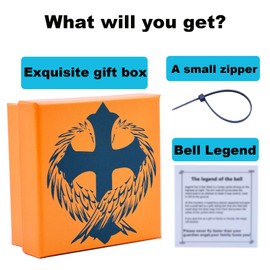 Motorcycle Bells - Bicycle Bells for Men, Stainless Steel can Bring Good Luck and Peace to Motorcycle Accessories (Cross Black Silver) (Winged Cross-Sliver)