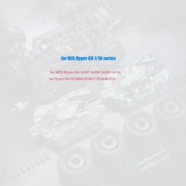 Mesimsple 2PCS H16BM Drive Shaft & Wheel Hex Hub for MJX Hyper GO 1/16 16207 16208 16209 16210 Front Rear Driveshaft H16GT H16DR H16 Series RC Car Upgrades Part Black