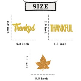 Maicaiffe Maple Leaves Thankful Hanging Swirl Decorations - Glitter 18 Pcs Thanksgiving Party Supplies - Birthday - Engagement - Wedding Streamers - Autumn Party Foil Swirls Ceiling Decorations