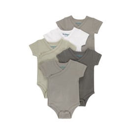 Kindsgard Pack of 5 short-sleeved baby bodysuit - short sleeve baby bodysuit - easy to put on and take off - certified according to Oeko-Tex Standard, 5_grey