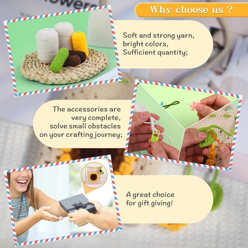 Mnuizu Crochet Kit for Beginners - Phone Bag Crochet Set