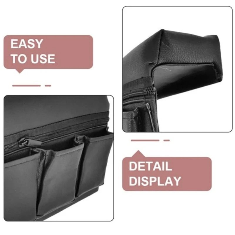 Unbranded Car Window Armrest Hanging Bag PU Leather Storage Pocket