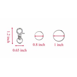 Ruwado 5 Pcs Dog Tags Clips with 5 Pcs 0.75 Inch Key Ring 5 Pcs 1 Inch Replaceable Key Ring Metal Silver Small Buckle Clips for Pet ID Tags Holder Dogs Cats Kitten Collars Harnesses