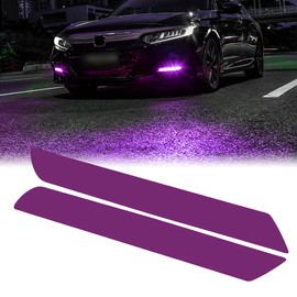 TOMALL Vinyl Smoke Tint Fog Light Films Compatible with Honda 10th Accord 2018-2020 Fog Lamp Light Transmission Stickers Auto Self Adhesive Exterior Decorations for Car (Purple)