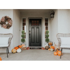 38''T Outdoor Boxwood Triple Ball Topiary Potted Plant Anti-UV Front Door Decor 2Pack