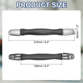 PATIKIL 8.27 Inches Luggage Handle Replacement, Plastic Pull Handle Grip with Washers and Screws for Luggage Toolbox Storage Box Case Repair - 9Pcs (Black)