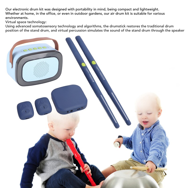 Electric Air Drum Set 3D Motion Sensing Portable Professional Virtual