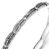 COOLSTEELANDBEYOND Stainless Steel Feather Bangle Bracelet Vintage Open Cuff Tribal