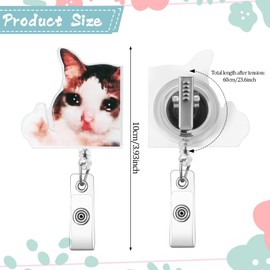 Funny Crying Cat Retractable ID Badge Holder for Nurse ID Badge Holder Funny ID Badge Holder with Rotating Alligator Clip, Cute ID Badge Holder Extendable for Office Hospital