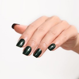 Imtiti Gel Nail Polish, 1 Pcs 15ml Dark Green Glitter Color Gel Polish Soak Off Nail Art Manicure Salon DIY Nail Lamp Gel Nail Fall Christmas Decoration at Home Gift for Women, 0.5 Fluid Ounces