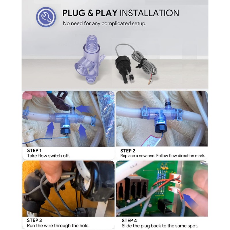 sixcow 6560-860 Flow Switch for Sundancep Spas, Jacuzzi Spas, Hot