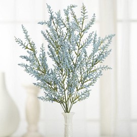 Factory Direct Craft Blue Artificial Heather Bush - Faux Wispy Blue Heather Wildflower Bush for Flower Arrangements and Spring or Summer Decorations