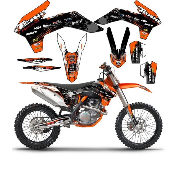 Team Racing Graphics kit Compatible with KTM 2004 EXC, Scatter