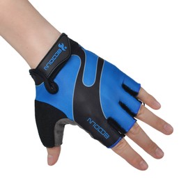 Alioth Star Cycling Gloves Men Women Half Finger Gel Padded Mountain Road Bicycle Race Breathable Summer Gloves(Blue, XL)
