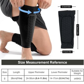 Shin Defender Shin Guards, 2 Pairs Shins Defender Guards for Soccer Kids Youth Adult, Soccer Shindefender Shins Guards Sleeves for Kids 8-10/10-12 (Blue+Black)