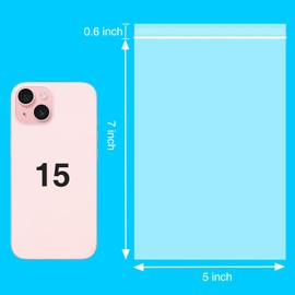 Aubeco 1200pcs Clear Plastic Bags, 5" x 7" Jewelry Bags, 2 Mil Thick, Zip Seal Poly Baggies for Travel, Storage, Packaging