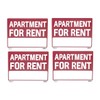 Apartment For Rent Sign 9"X12" Plastic Waterproof Signage 4PC
