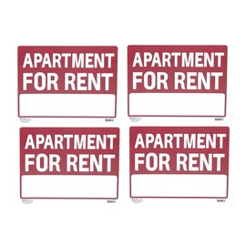Apartment For Rent Sign 9"X12" Plastic Waterproof Signage 4PC