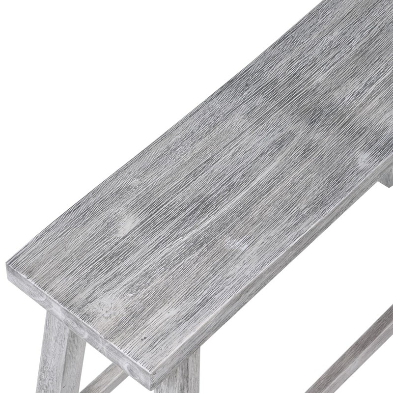 Boraam Sonoma Bench, Storm Gray Wire-Brush