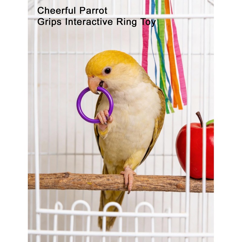 DIYUQISHI 12-Pack Bird Bell Ball Chew Toys, Non-Toxic PP, Cage