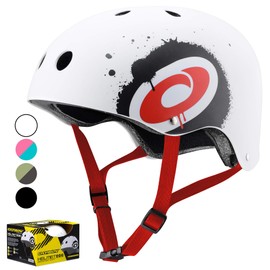 Osprey Bike Helmet | Adjustable Skateboarding, Scooter and BMX High Impact Helmet, Multiple Colours, White
