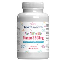 High Strength & Pure Omega 3 500mg for Kids | for Ages 5-14 Years | 360 Capsules in Total | Manufactured in The UK