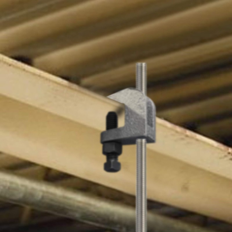 NIDAYE Top Beam Clamps, UNC 3/8" Iron Safety Rod Clamp,