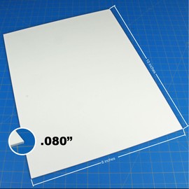 LITKO 8x10-inch Polystyrene Flexible Craft Sheets | Plasticard | Styrene Plastic Sheets | Modeling | Crafting | Scratch Building | Displays | White (.080 Inch - 3 Pack)