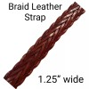 Handmade Italian Braided Brown 1.5” Wide Leather Strap DIY