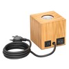 ledscom.de Hito Table Lamp, Switch, USB, Real Wood (Rubber Tree),