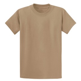 Clothe Co. Mens Heavyweight Cotton T-Shirt Plain Tee (Available in Big & Tall), Sand, L