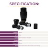 Black Straight Thermostatic Radiator Valves TRV Modern Radiator Valves 15mm
