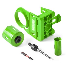 Geinxurn 1-3/8" - 1-3/4" M2 Steel Door Lock Installation Kit for Metal and Wood Doors with Guide Template, Door Lock Hole Saw(Green)