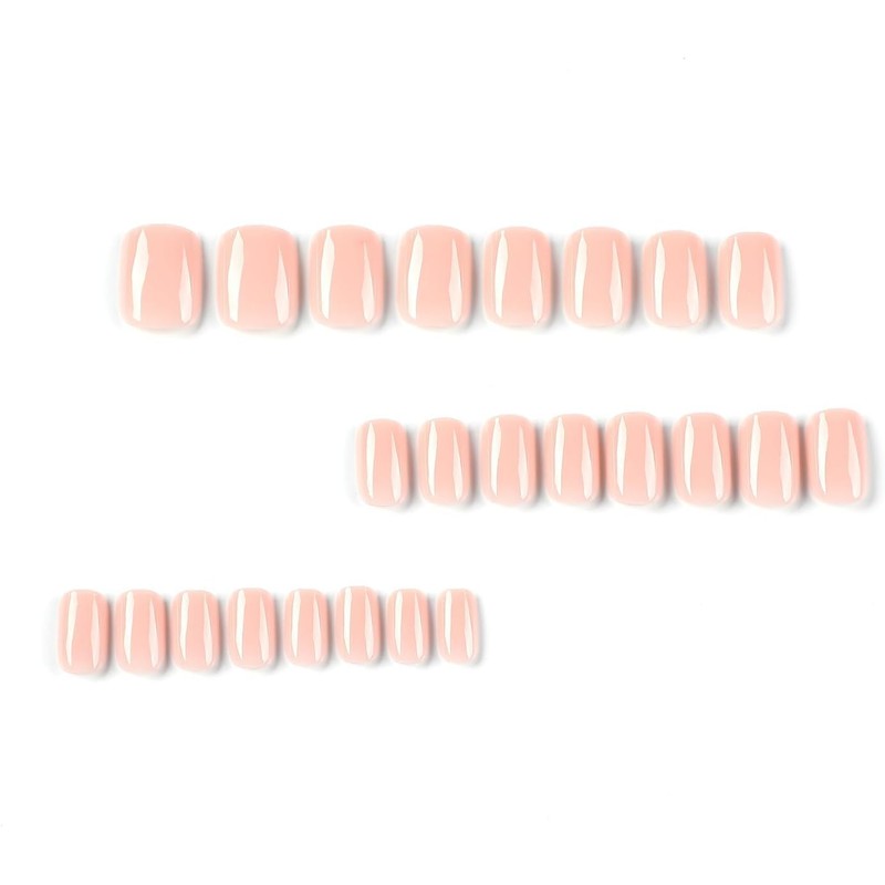 24 Piezas de Uñas Postizas a Presión, Uñas Falsas Cuadradas