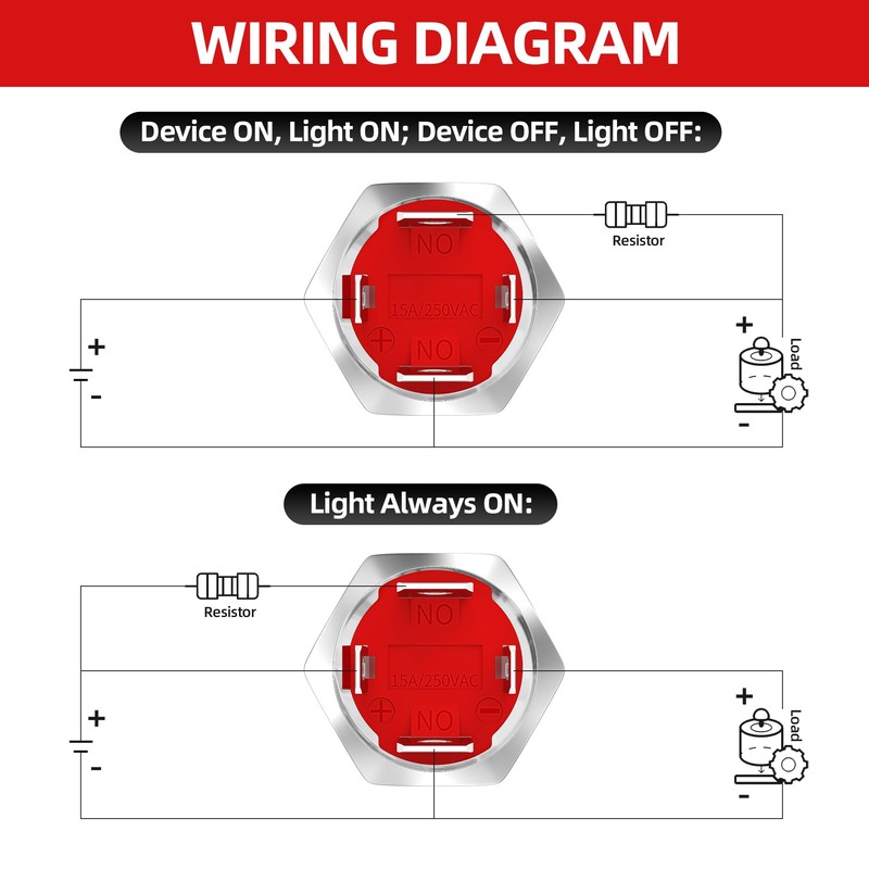 12V Latching Push Button Switch 20A Heavy Duty DC 12