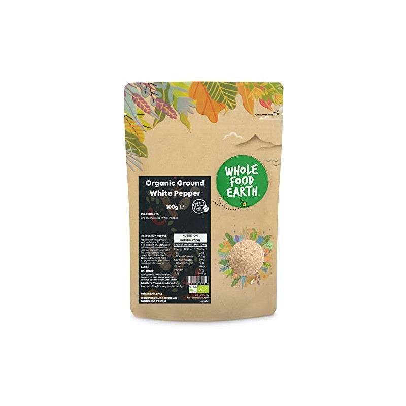 Whole Food Earth® - Organic Ground White Pepper 100 g