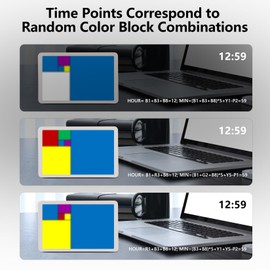 Fibonacci Clock Homeschool Mathematical Timepiece: Table Clock with Dynamic Color Blocks, STEM Desk Decor Bluetooth Sync, USB-C Charging, Learning Resources Gift for Math Lovers Teachers
