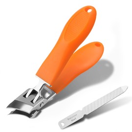NUOWEI Clippers De Uñas, Cortauñas De Acero Inoxidable Impermeables, Cortaúñas Con Limas De Uñas, Cortaúñas Inclinado Para Mayores o Pequeños, Cortauñas Profesional Para Uñas De Manos o Pies (Orange)