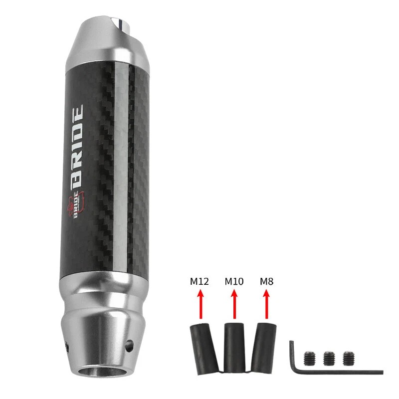 JDM BRIDE Carbon Fiber Aluminum Silver Universal Automatic Car Gear