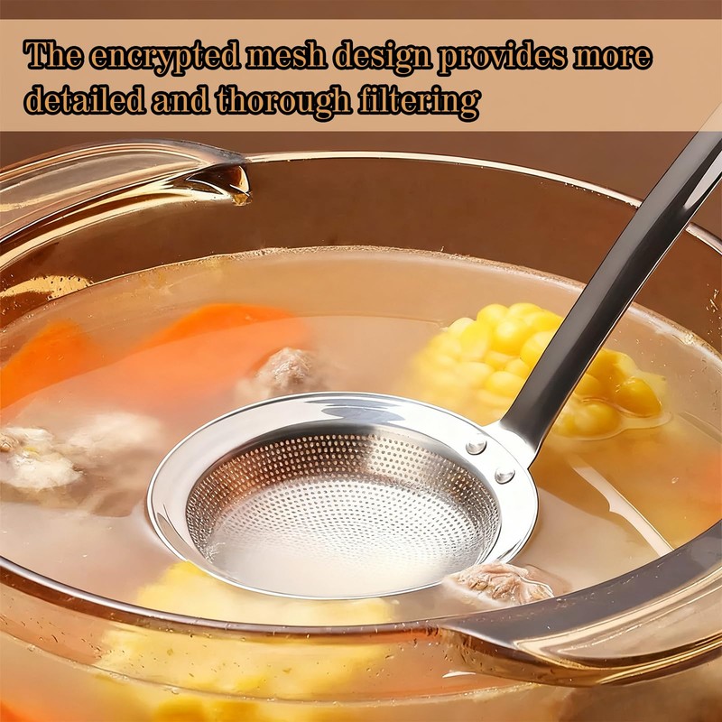 ZYEKIU Skimmer Slotted Spoon Fine Mesh Strainer Sieve Stainless Steel