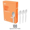 Perk Polystyrene Spoon, Heavy-Weight, White, 100/Pack (PK56405)