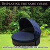 TQ369SM 84" Round Daybed Canopy Replacement Fabric, Patio Rattan Wicker