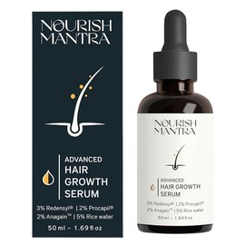 NOURISH MANTRA Suero Avanzado para El Recrecimiento Del Cabello 50Ml | Con Redensyl, Anagain, Procapil y Capilia Longa para El Control de Caída Del Cabello | para Hombres y Mujeres | 50Ml