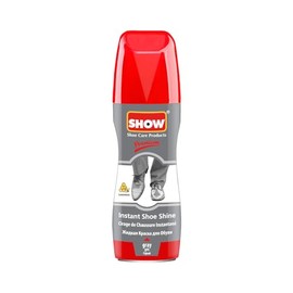 SHOW Grey Instant Leather Shoe Shine Liquid for Shoe Boots Bags- Unisex 75ml Bottle with Sponge for Instant Leather Colour Nourish and Condition - Leather Care Products